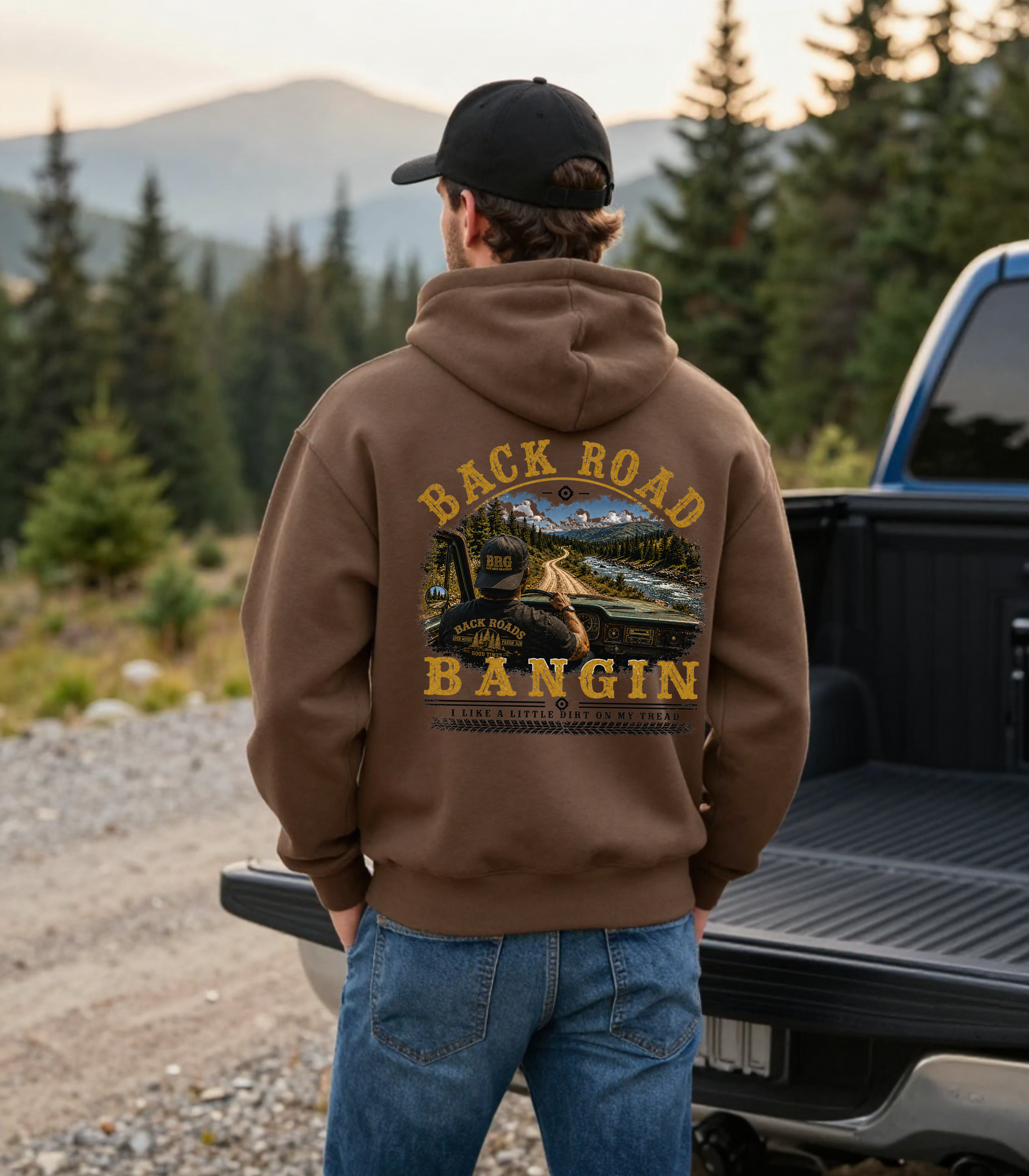 Back Road Bangin™ Signature Heavyweight Hoodie - Heritage Gold Male Driver