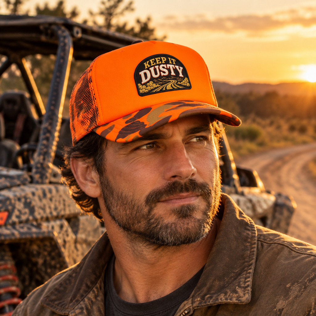 Keep It Dusty Neon Camo Trucker Hat
